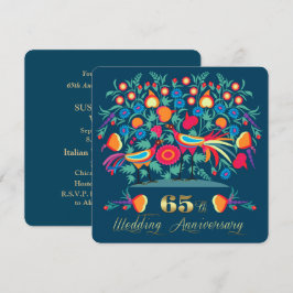 65e huwelijksverjaardag Folk Art Kaart