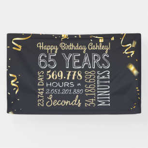 65e jaarbanner - 65 jaar in uren en seconden spandoek