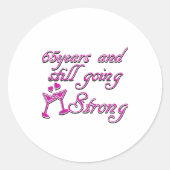 65e jaardag ronde sticker (Voorkant)