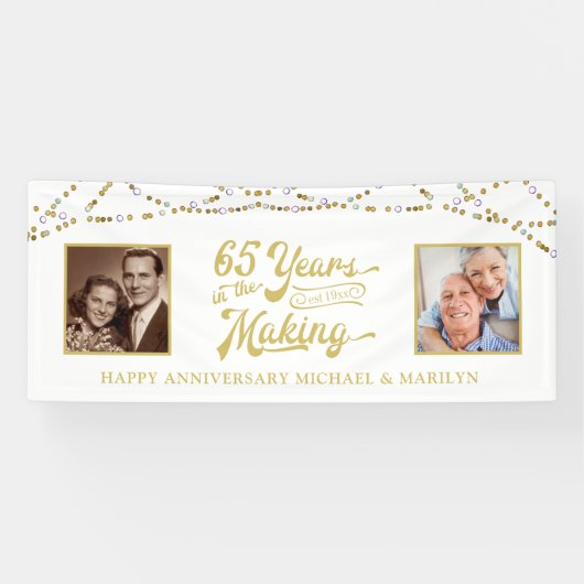 65e Jubileum Dan & nu Foto's Gold Names Spandoek (Horizontaal)