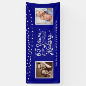 65e Jubileum Foto's & nu | Blauw en zilver Spandoek (Verticaal)