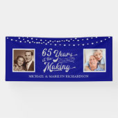 65e Jubileum Foto's & nu | Blauw en zilver Spandoek (Horizontaal)