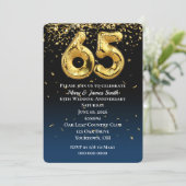 65e Jubileum Gold-ballonnen en Confetti Kaart (Staand voorkant)