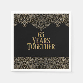 65e Jubileum Gold Lace op Black Napkins Servet