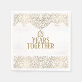 65e Jubileum goudbril op witte luiers Servet