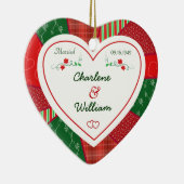 65e Jubileum Kerstquilt Hartgeschenk Keramisch Ornament (Rechts)