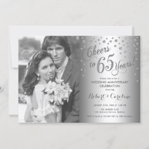 65e Jubileum met foto - Diamond Silver Kaart