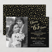 65e Jubileum met foto - Gold Black Kaart (Voorkant / Achterkant)