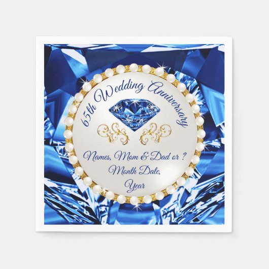 65e Jubileum Napkins, verbluffend design Servet (Voorkant)