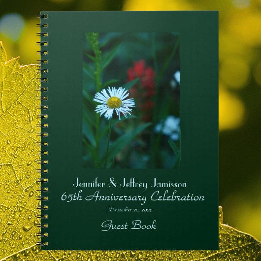 65e Jubileum Party Guest Book, White Daisy Notitieboek