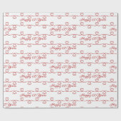 65e Jubileum Red Hearts Cadeaupapier (Vlak)