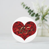 65e Jubileum Rood rozen Hart Elegant Kaart (Staand voorkant)