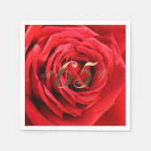 65e Jubileum Rood rozen Hart Elegant Servet (Voorkant)