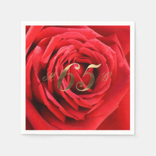 65e Jubileum Rood rozen Hart Elegant Servet