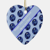 65e Jubileum Saffier bewerkbaar Keramisch Ornament (Rechts)