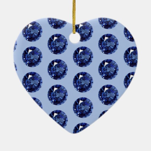 65e Jubileum Saffier bewerkbaar Keramisch Ornament (Achterkant)