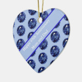 65e Jubileum Saffier bewerkbaar Keramisch Ornament (Links)