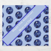 65e Jubileum Saffier bewerkbaar Sparkling Wijnetiket (Enkel label)