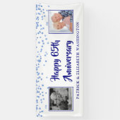 65e Jubileum Sapphire Blue Confetti Foto Spandoek (Verticaal)