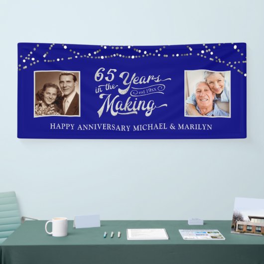 65e Jubileum Sapphire Blue String Lights Foto Spandoek (Beurs)