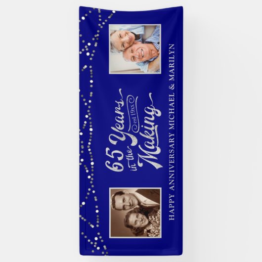 65e Jubileum Sapphire Blue String Lights Foto Spandoek (Verticaal)