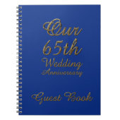 65e Jubileum voor bruiloft Guest Book Blue Sapphir Notitieboek (Voorkant)