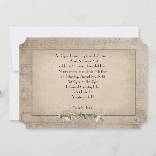 65e Jubileum voor bruiloft Kaart (Achterkant)