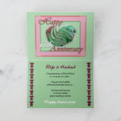 65e Jubileum voor bruiloft met Fern Fled Heart Kaart (Binnen)