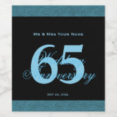 65e Jubileum voor weddenschappen - Eigen waslabel Wijn Etiket (Enkel label)