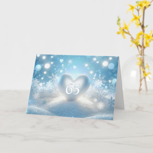 65e Jubileum Winterhart Kaart (Gele Bloem)