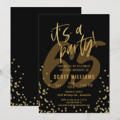 65e Leuk Zwart en Goud Verjaardagsfeest Kaart (Voorkant / Achterkant)