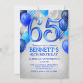 65e Mannen verjaardagsuitnodiging Kaart (Voorkant)