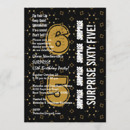 65e Matig Birthday Gold en zwart W199A Kaart