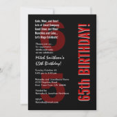 65e moderne zwarte witte rode Sjabloon Kaart (Voorkant)