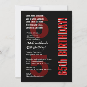 65e moderne zwarte witte rode Sjabloon Kaart