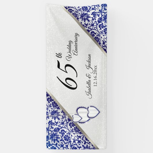 65e Sapphire Blue Jubileum / Birthday Spandoek (Verticaal)