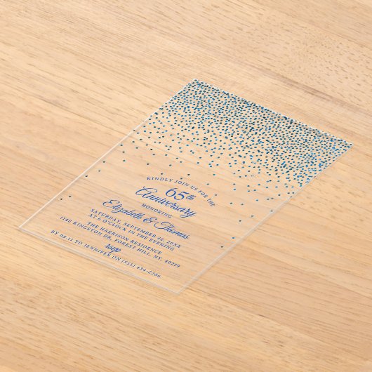 65e Sapphire bruiloft Jubileum Acryl Uitnodigingen (Laagn)