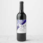 65e Sapphire bruiloft Jubileum Wijn Etiket (Voorkant)