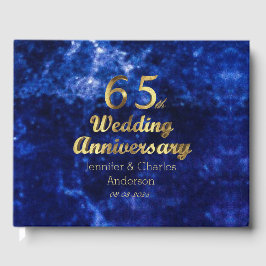 65e Sapphire Wedding Jubileum Gold Typografie Gastenboek