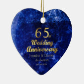 65e Sapphire Wedding Jubileum Gold Typografie Keramisch Ornament (Rechts)