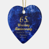 65e Sapphire Wedding Jubileum Gold Typografie Keramisch Ornament (Links)