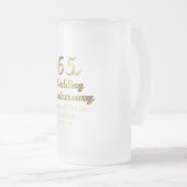65e Sapphire Wedding Jubileum Gold Typografie Matglas Bierpul (Voorkant rechts)