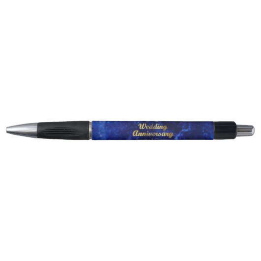 65e Sapphire Wedding Jubileum Gold Typografie Pen (Voorkant)