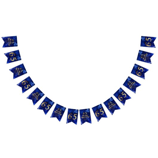 65e Sapphire Wedding Jubileum Gold Typografie Vlaggetjes (Alle)