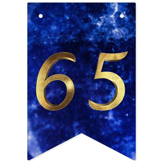 65e Sapphire Wedding Jubileum Gold Typografie Vlaggetjes (Tweede vlag)