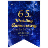 65e Sapphire Wedding Jubileum Gold Typografie Vlaggetjes (Derde vlag)