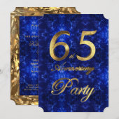 65e trouwdag Goud Blauw saffier Chic Kaart (Voorkant / Achterkant)