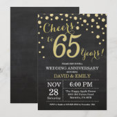 65e trouwdag krijtbord zwart en goud kaart (Voorkant / Achterkant)