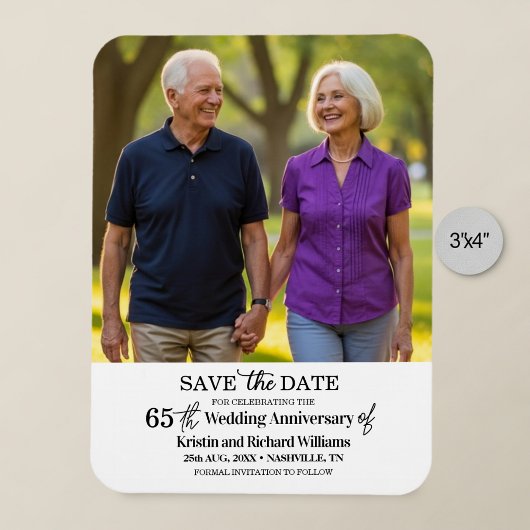 65e trouwjubileum Save the Date-foto Magneet
