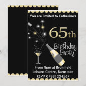 65e uitnodiging van de Birthday Party (Voorkant / Achterkant)